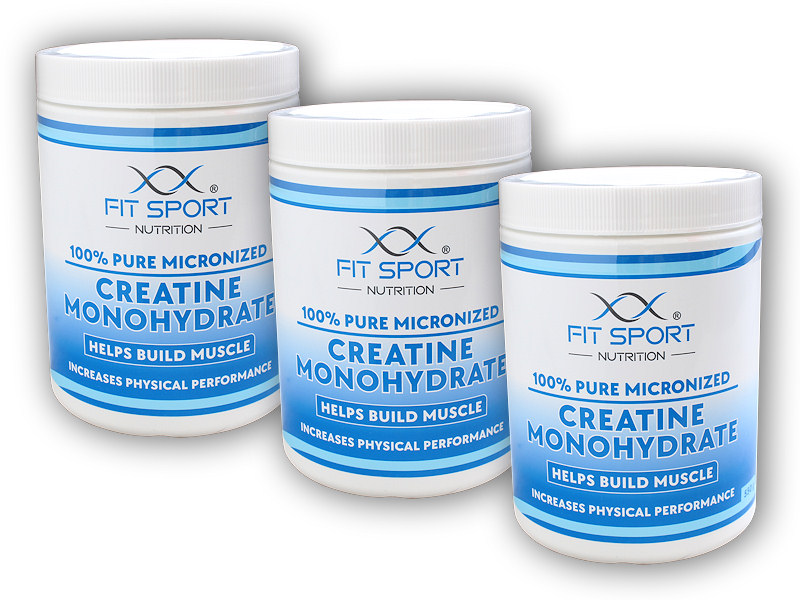 FitSport Nutrition 3x 100% Pure Micronized Creatine Monohydrate 550g