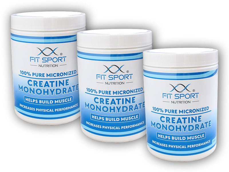 FitSport Nutrition 3x 100% Pure Micronized Creatine Monohydrate 550g