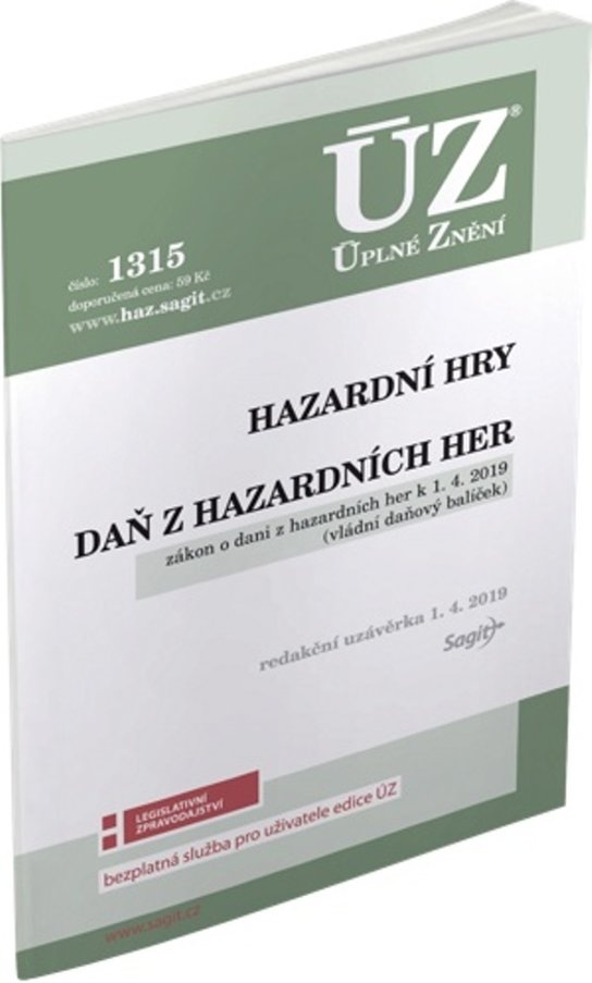 ÚZ 1315 Hazardní hry, daň z hazardních her - duben 2019