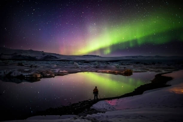 Arctic-Images Umělecká fotografie Aurora Borealis or Northern lights in Iceland, Arctic-Images, (40 x 26.7 cm)
