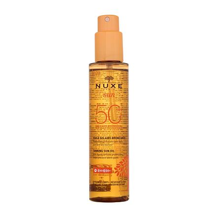 NUXE Sun Tanning Sun Oil SPF50 voděodolný opalovací olej proti tmavým skvrnám a stárnutí pokožky 150 ml