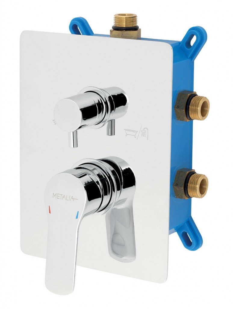 NOVASERVIS Podomítková baterie s boxem 3 vývody, Metalia 54 BOX54051RX,0