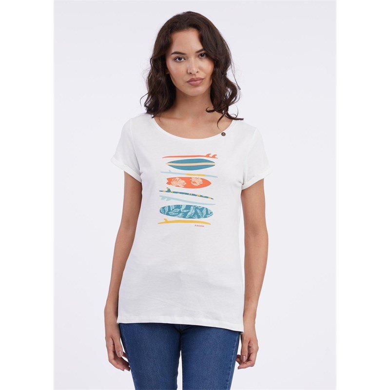 triko RAGWEAR - Fllorah Print B Gots Off White (7008)