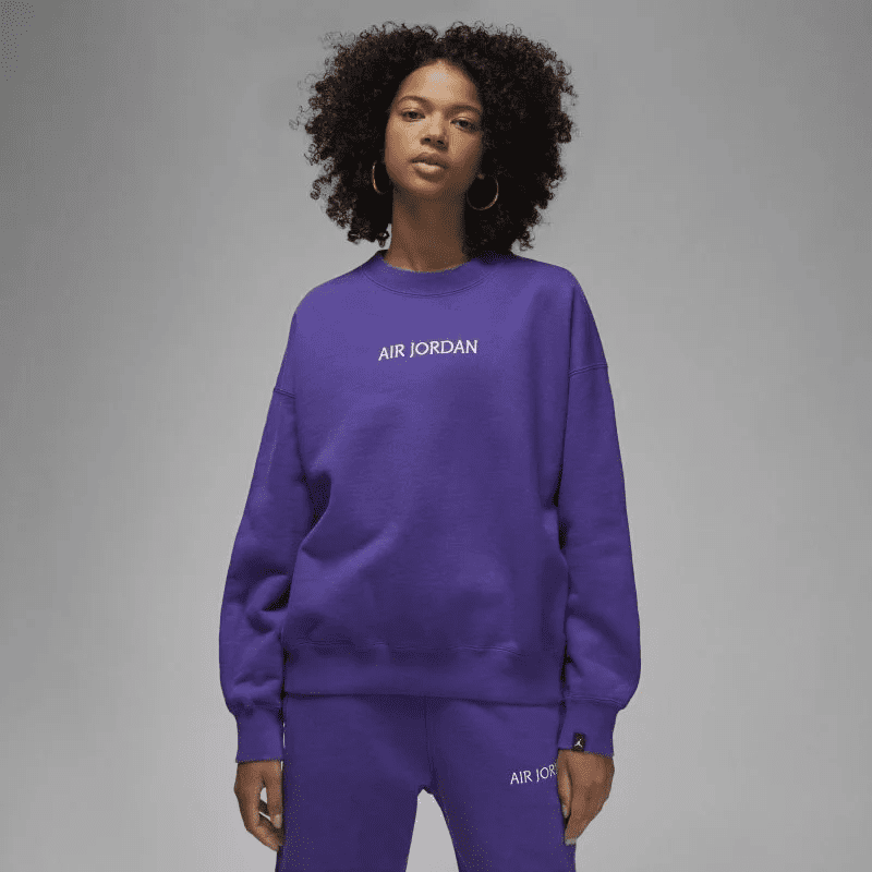 Jordan wmns wordmark fleece crew xs