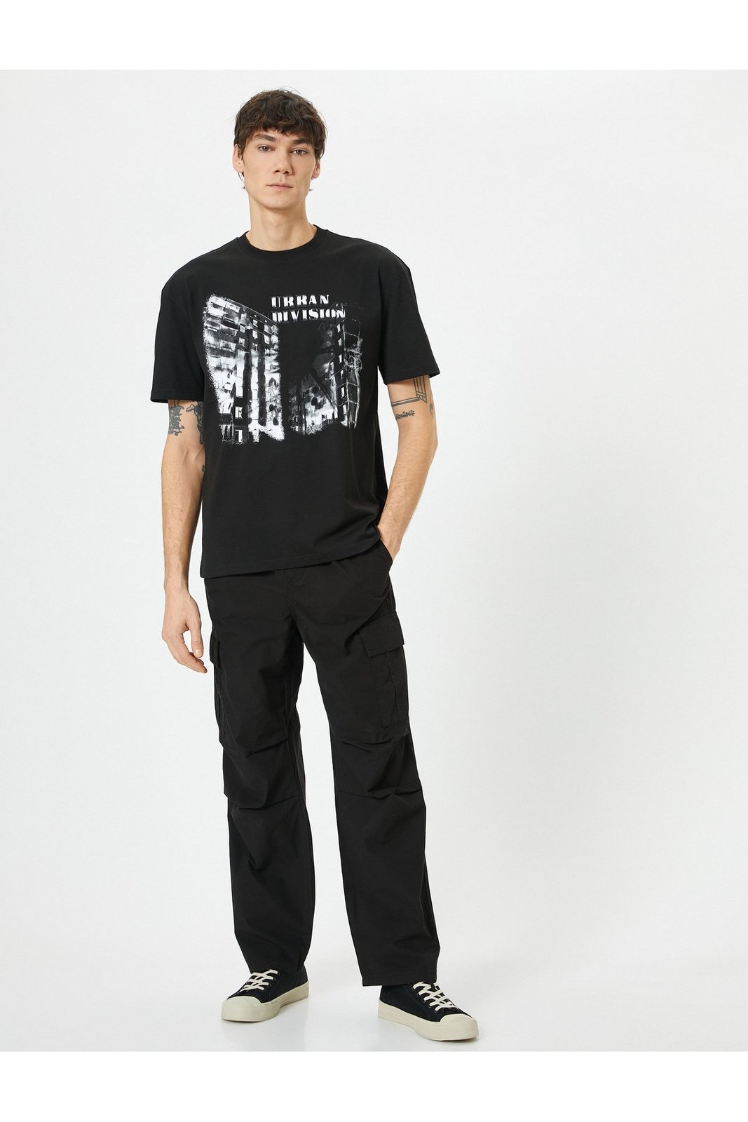 Koton Cargo Parachute Trousers Laced Waist Pocket Detailed