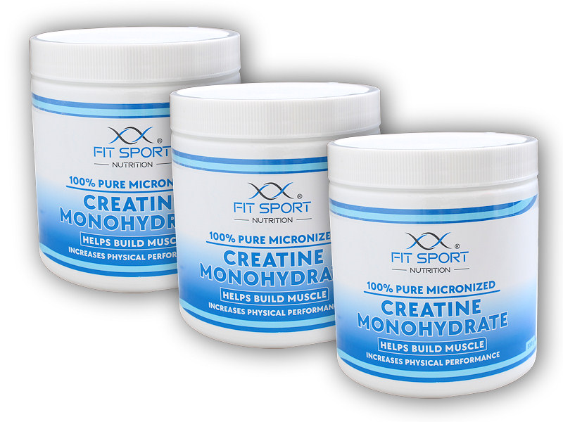 FitSport Nutrition 3x 100% Pure Micronized Creatine Monohydrate 330g
