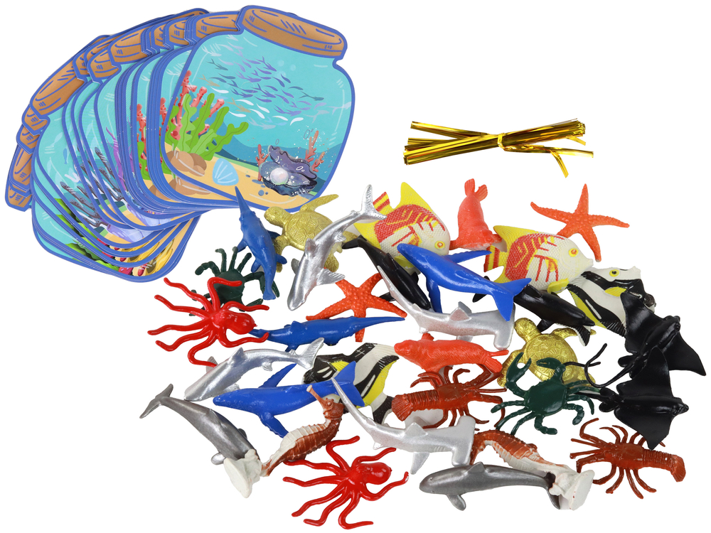 mamido Figurky mořských zvířat s dárkovými kartami 32 kusů
