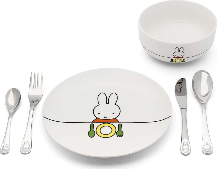 Porcelánová dětská jídelní sada 6 ks Miffy – Zilverstad