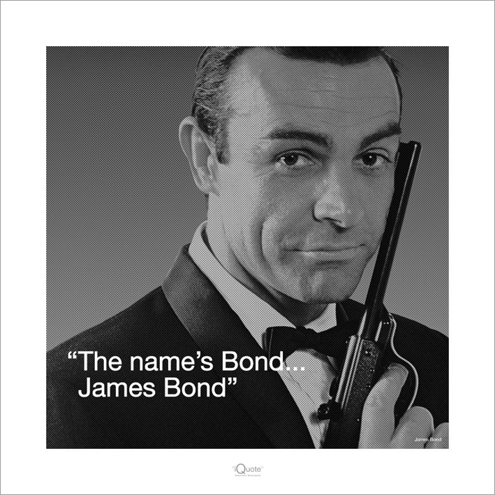 PYRAMID Umělecký tisk James Bond 007 - Iquote, (40 x 40 cm)
