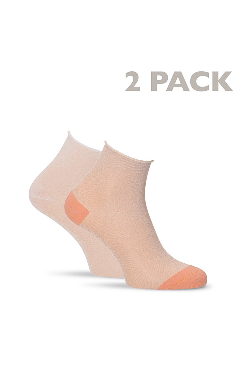Bílo-oranžové ponožky 99652 - dvojbalení