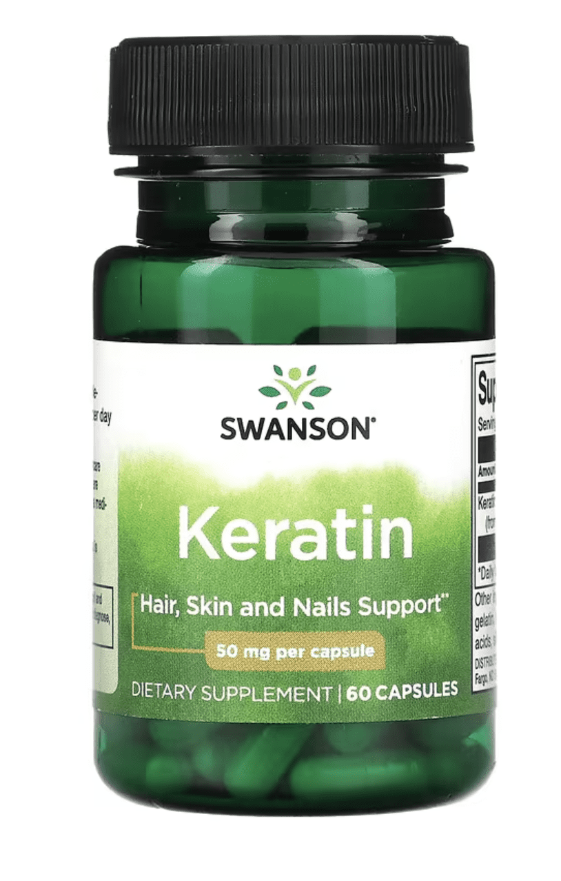 Swanson Keratin, 50 mg, 60 kapslí