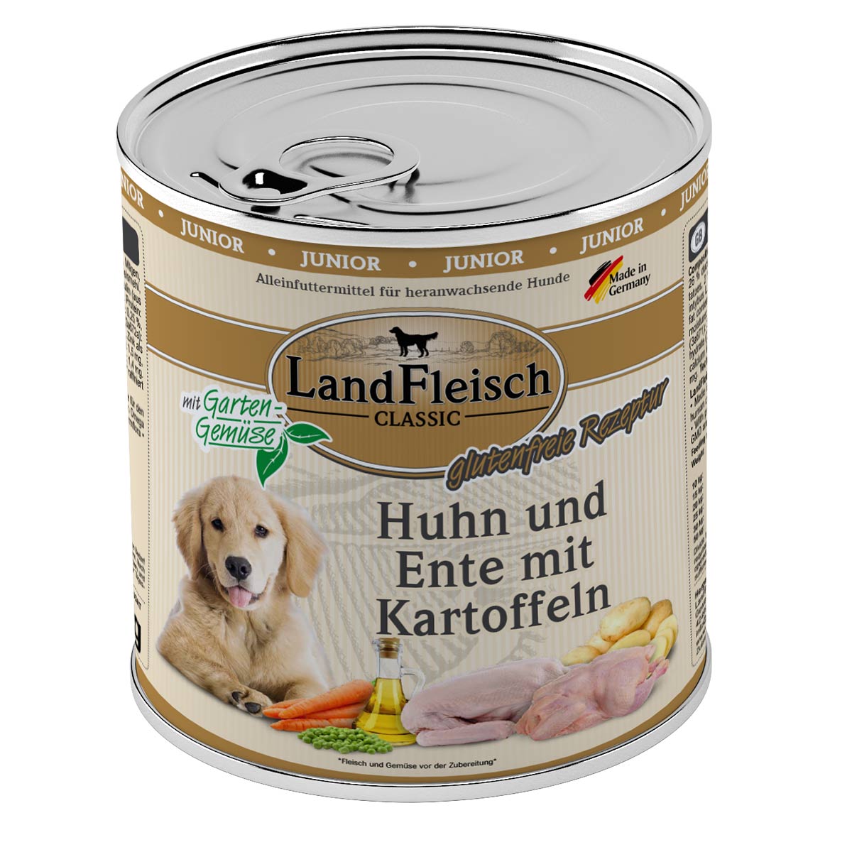 LandFleisch Dog Classic Junior kuřecí, kachna a brambory 6 × 800 g