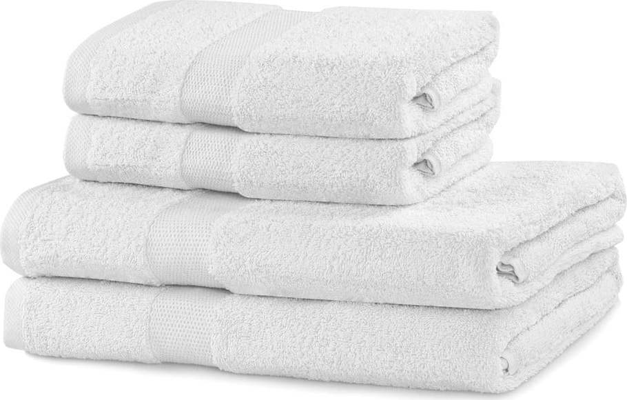 Bílé froté bavlněné ručníky a osušky v sadě 4 ks Marina – DecoKing
