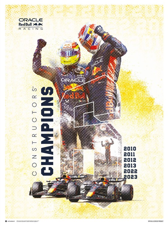 PYRAMID Umělecký tisk Oracle Red Bull Racing - F1 World Constructors' Champions 2023, (30 x 40 cm)
