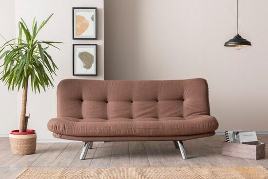 Atelier del Sofa 3-Seat Sofa-Bed Misa Small Sofabed - Light Brown