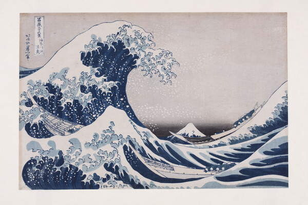 Hokusai, Katsushika Hokusai, Katsushika - Obrazová reprodukce The Hollow of the Deep Sea Wave off Kanagawa, (40 x 26.7 cm)