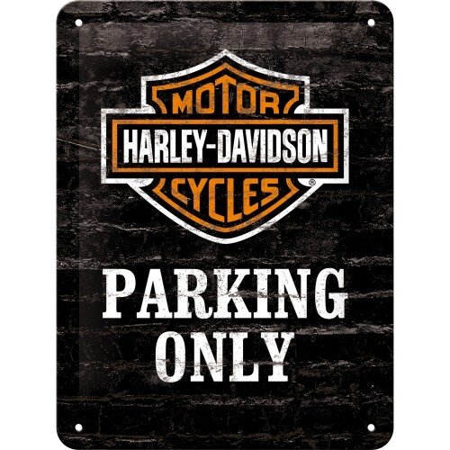 Postershop Plechová cedule Harley Davidson - Parking Only, (15 x 20 cm)