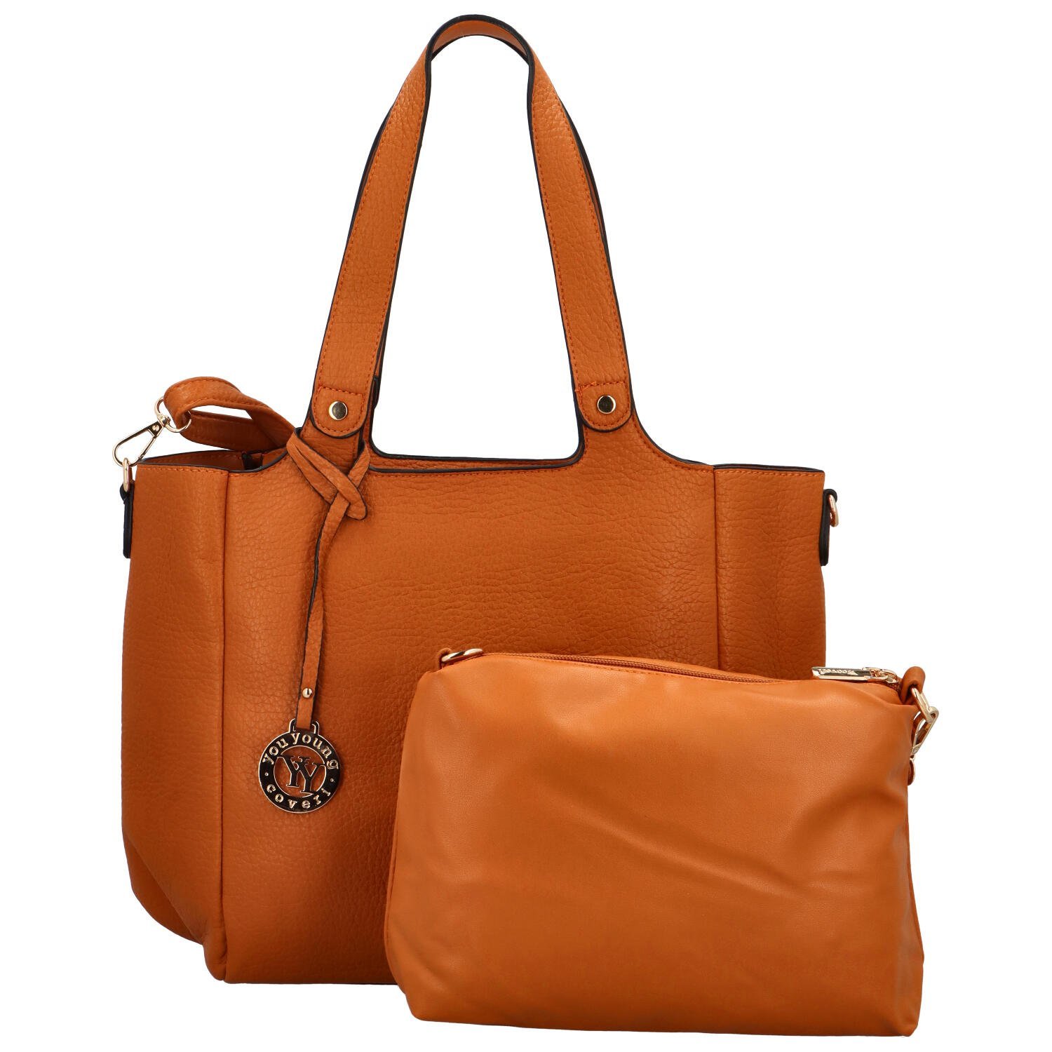 Elegantní sada: Kabelka přes rameno a crossbody Phyllis, hnědá