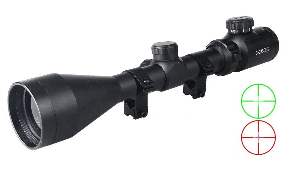 Puškohled 3-9 x 50 EG zoom Rifle Scope montáž 11 mm podsvícený kříž