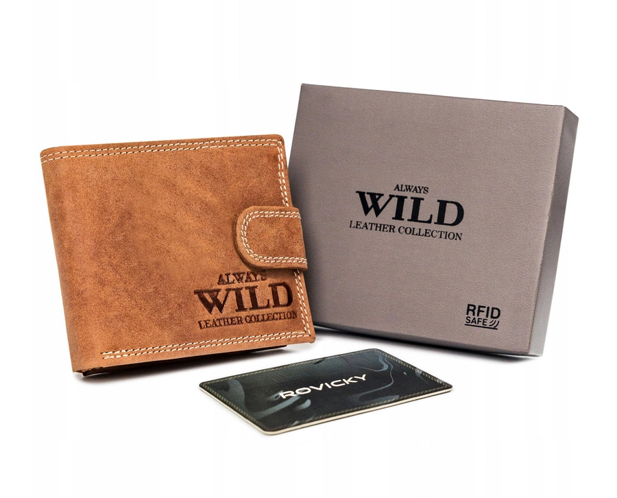 Always Wild Pánská kožená peněženka Barbfeet hnědá One size