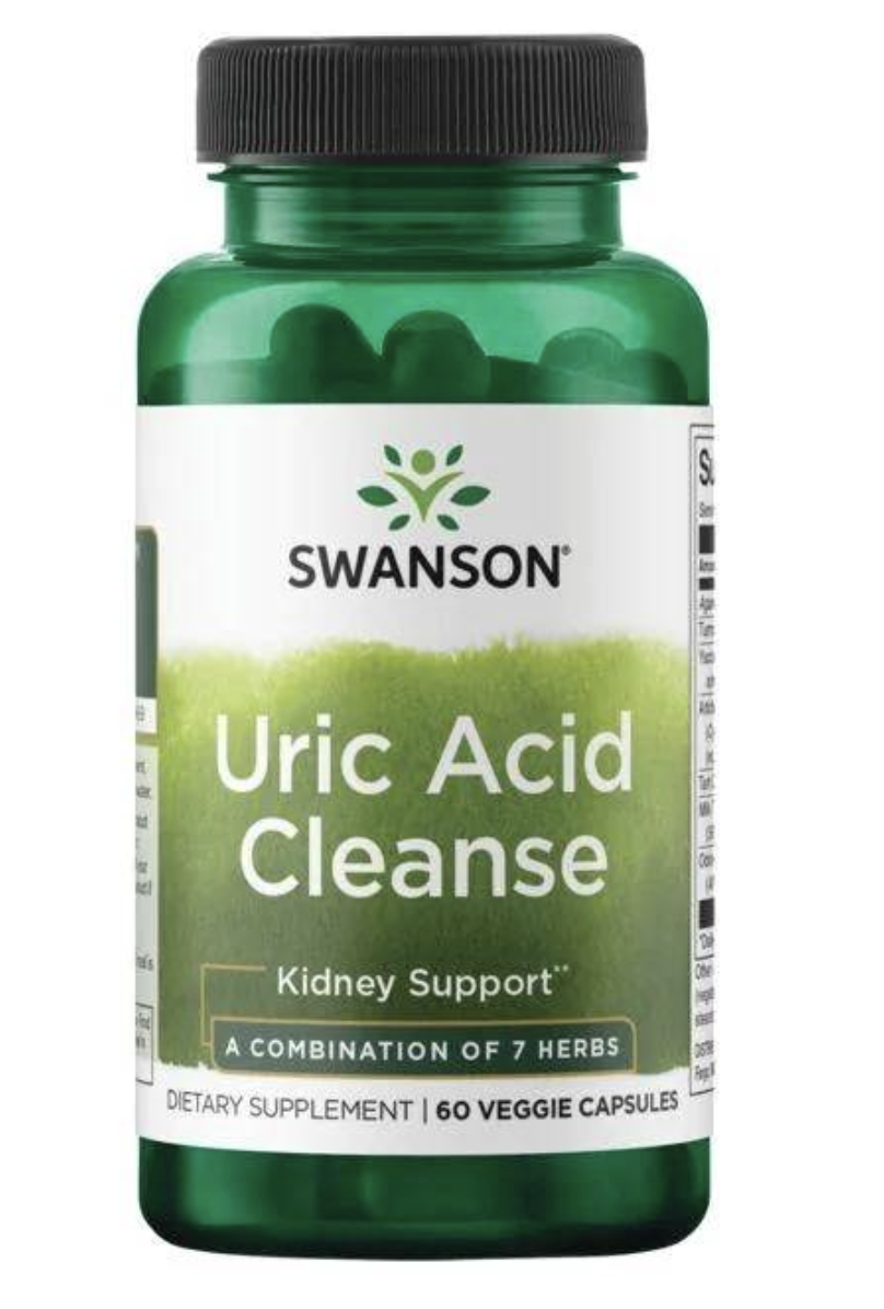 Swanson Uric Acid Cleanse, snížení kyseliny močové, 60 rostlinných kapslí