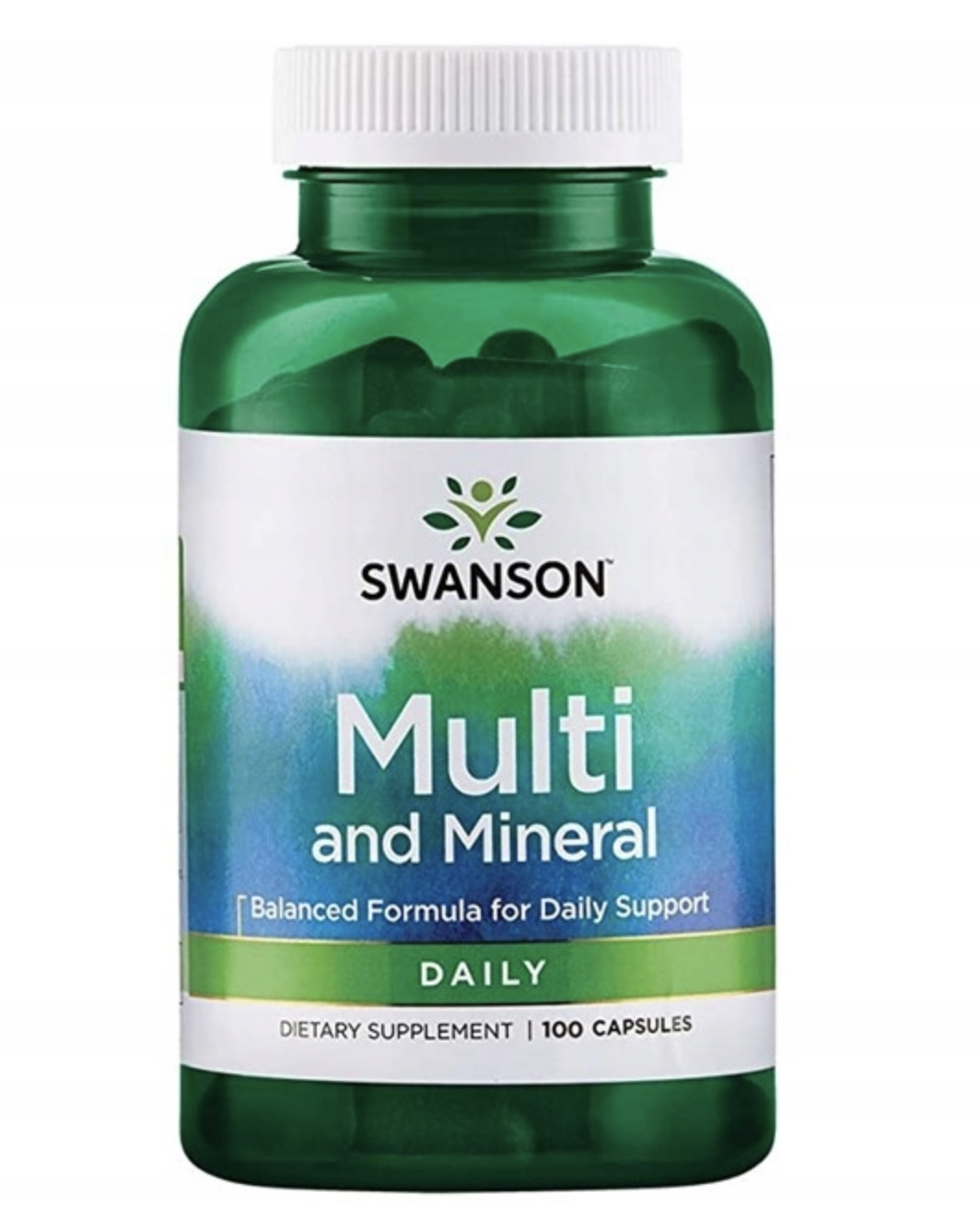 Swanson Multi and Mineral, multivitamín s minerály, 100 kapslí