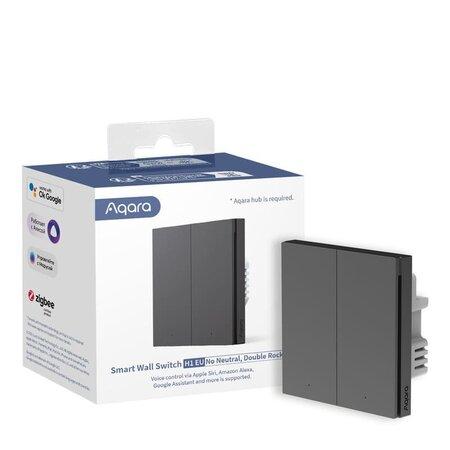 Zigbee vypínač s dvojitým relé - AQARA Smart Wall Switch H1 EU (No Neutral, Double Rocker) (WS-EUK02-G) - Šedá
