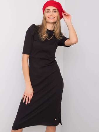 Fashionhunters Černé šaty Dahlia NEZNÁTE MĚ Velikost: S.