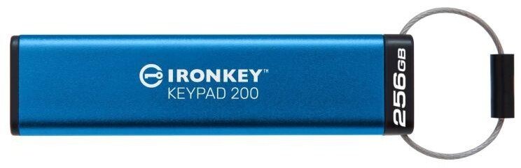 Kingston IronKey Keypad 200, 256GB, modrá - IKKP200/256GB