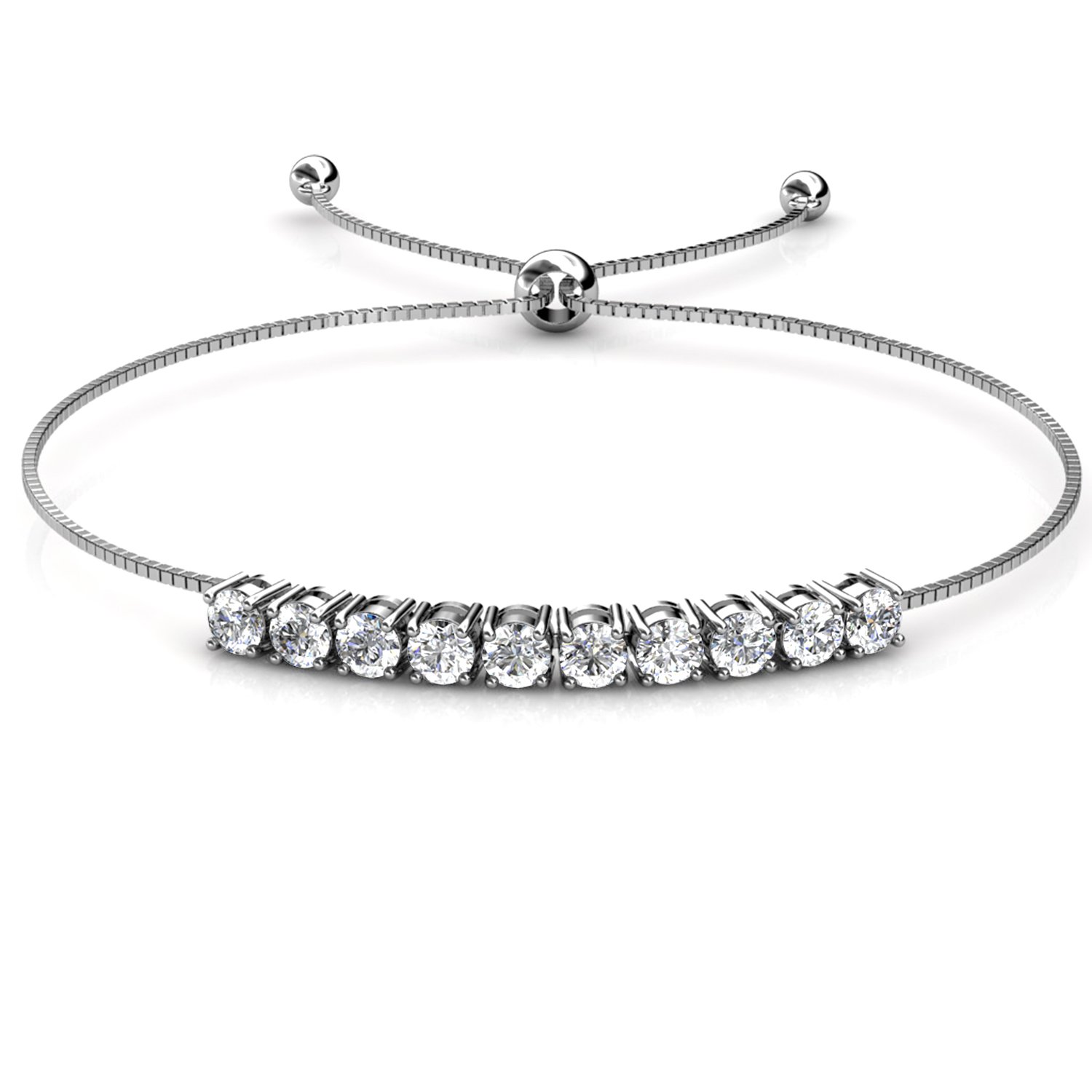 Royal Fashion stříbrný pozlacený náramek Swarovski DBS0147-001-WG