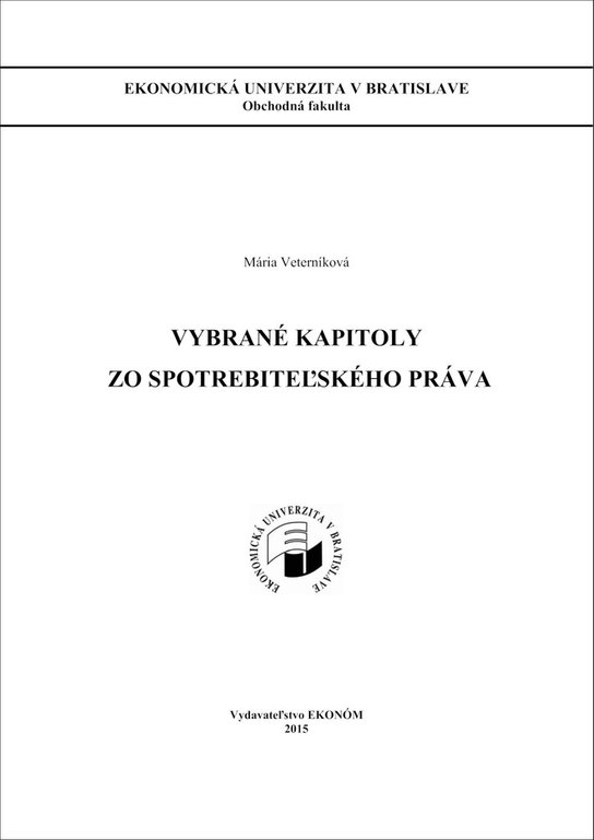 Vybrané kapitoly zo spotrebiteľského práva