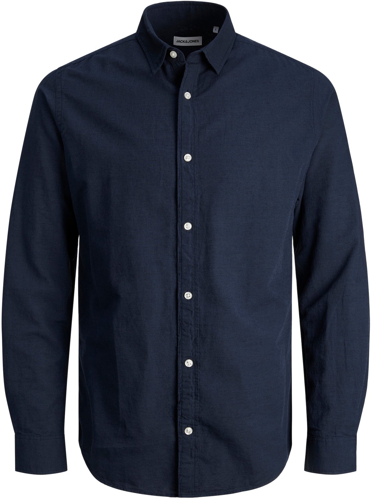 Jack&Jones Pánská košile JJELINEN Slim Fit 12248579 Navy Blazer M