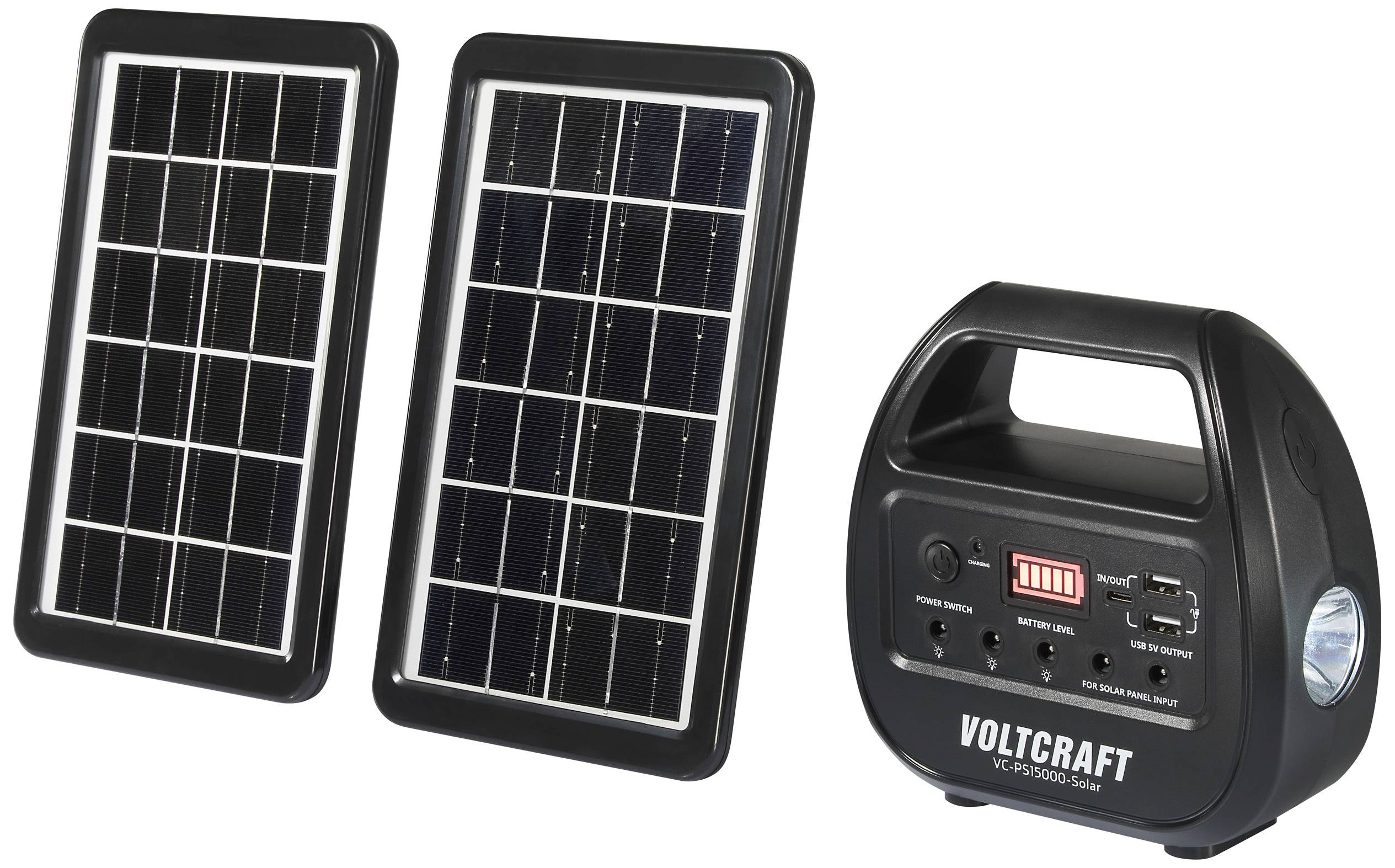 VOLTCRAFT VC-PS15000-Solar, VC-14297675 solární powerbanka, max. nabíjení 0.51 A, 3 W, 15000 mAh