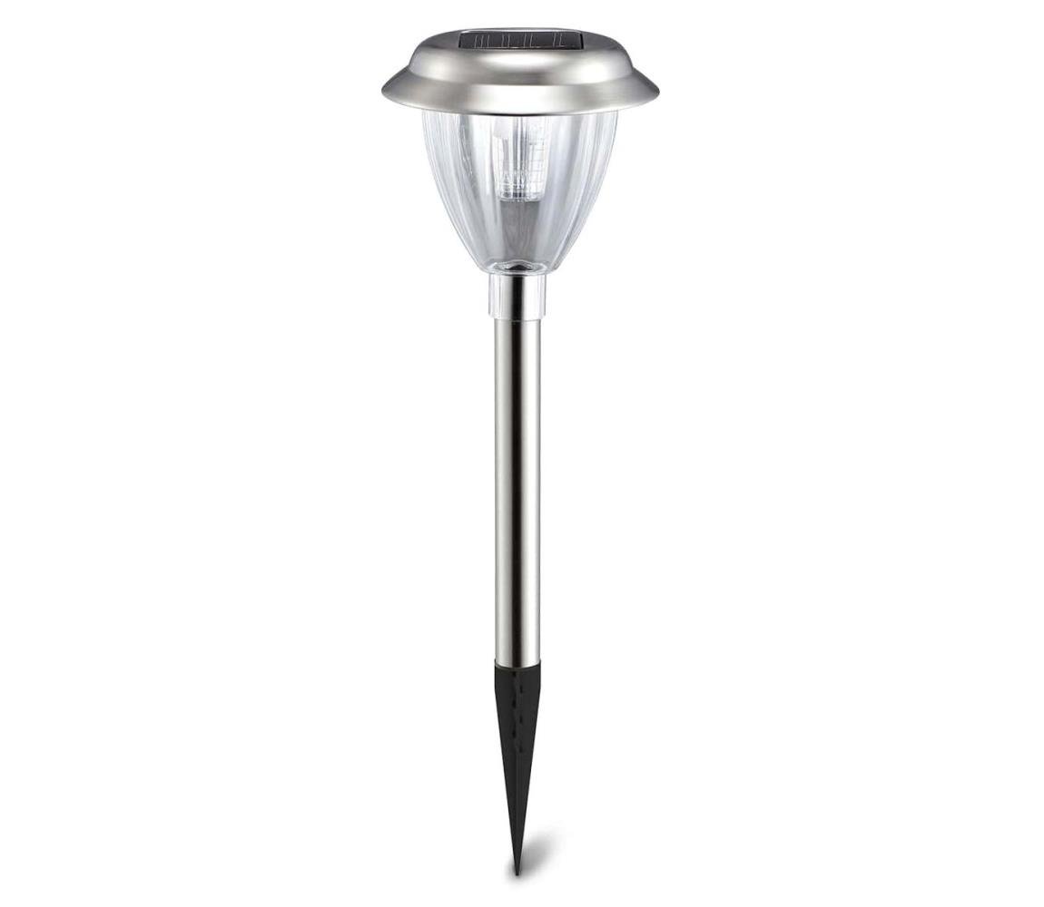 B.V.  - LED Solární lampa LED/0,08W/2V 30,4 cm 6500K IP44 chrom