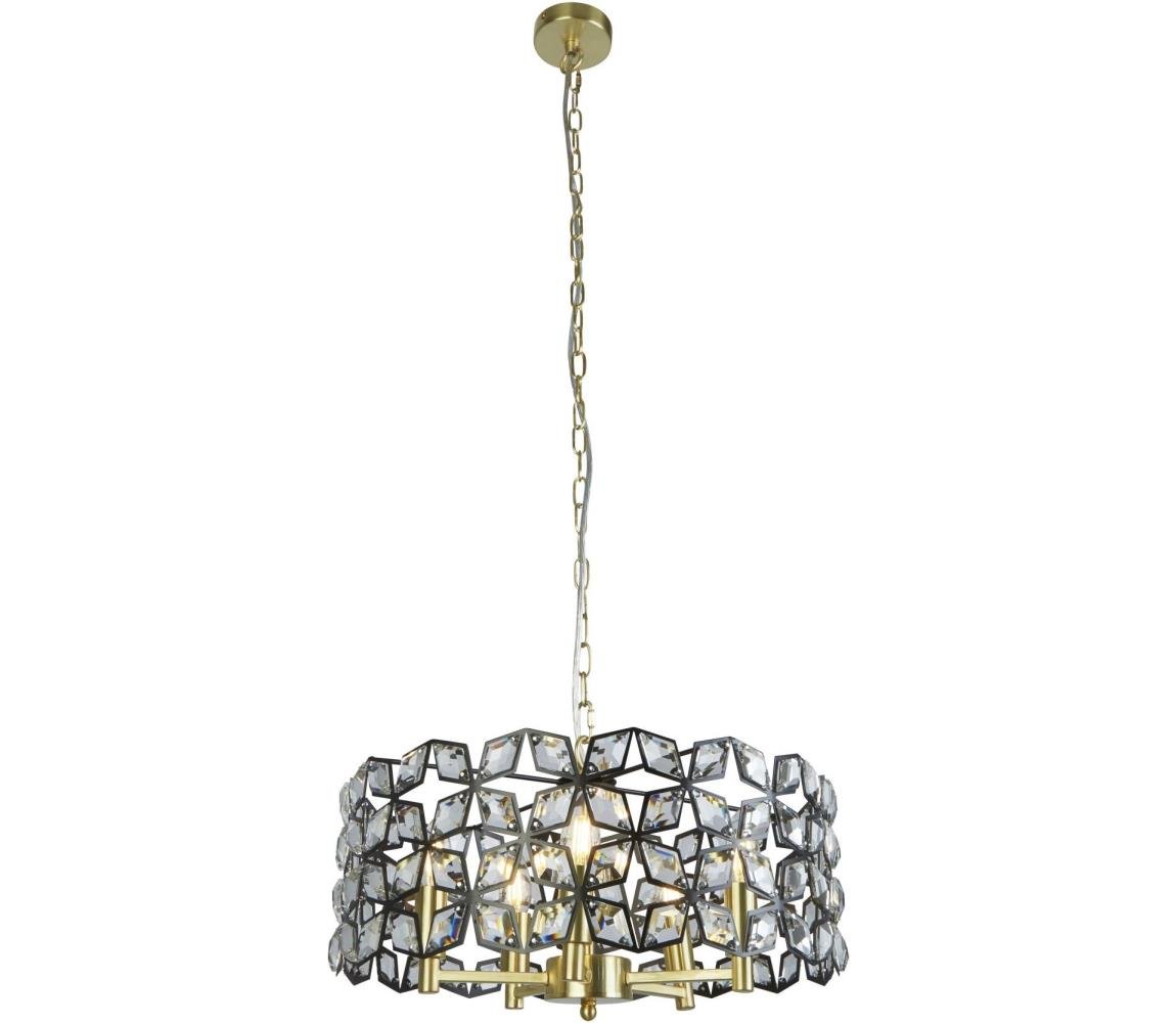 Searchlight Searchlight 59811-5BSB - Lustr na řetězu IRIS 5xE14/60W/230V mosaz