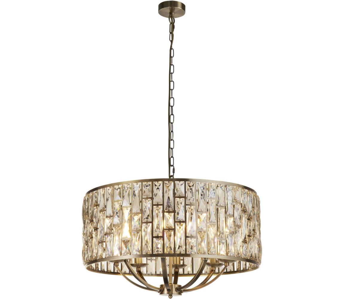 Searchlight Searchlight 6588-8AB - Lustr na řetězu BIJOU 8xE14/60W/230V mosaz