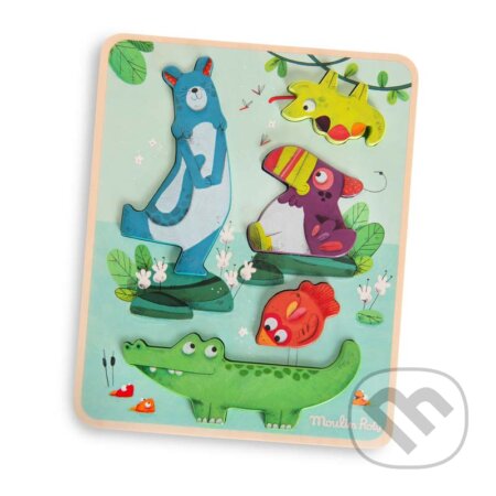 Senzorické vkládací puzzle Jungle - Moulin Roty