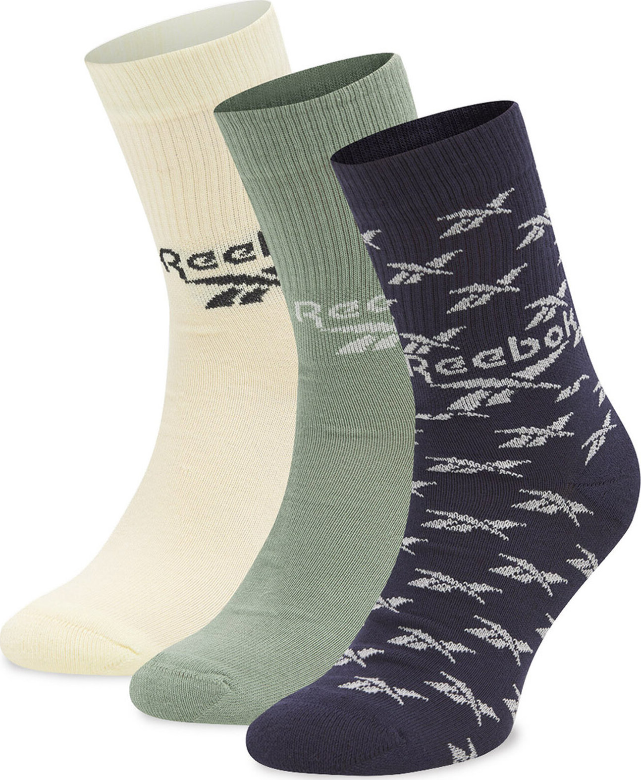 Sada 3 párů vysokých ponožek unisex Reebok Cl Fo Crew Sock 3P GN7668 Mix