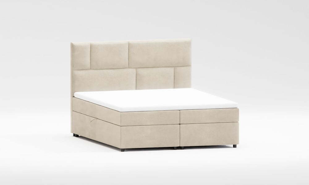 Béžová boxspring postel s úložným prostorem 140x200 cm Lola – Ropez