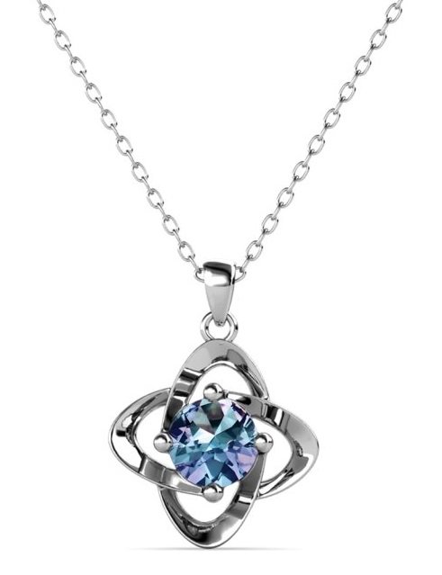 Royal Fashion stříbrný pozlacený náhrdelník Alexandrit DGPS0055-WG