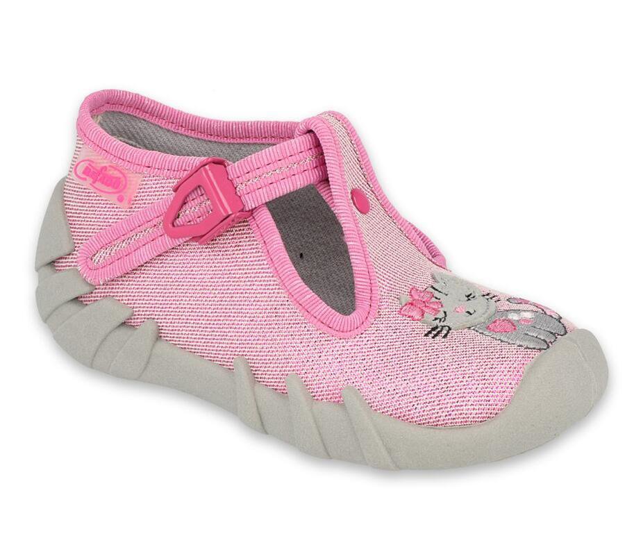 BEFADO 110P433 dívčí bačkorky růžové kočička 20 110P433_20