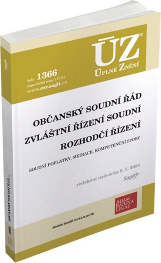 ÚZ 1366 Občanský soudní řád, Zvláštní řízení soudní,