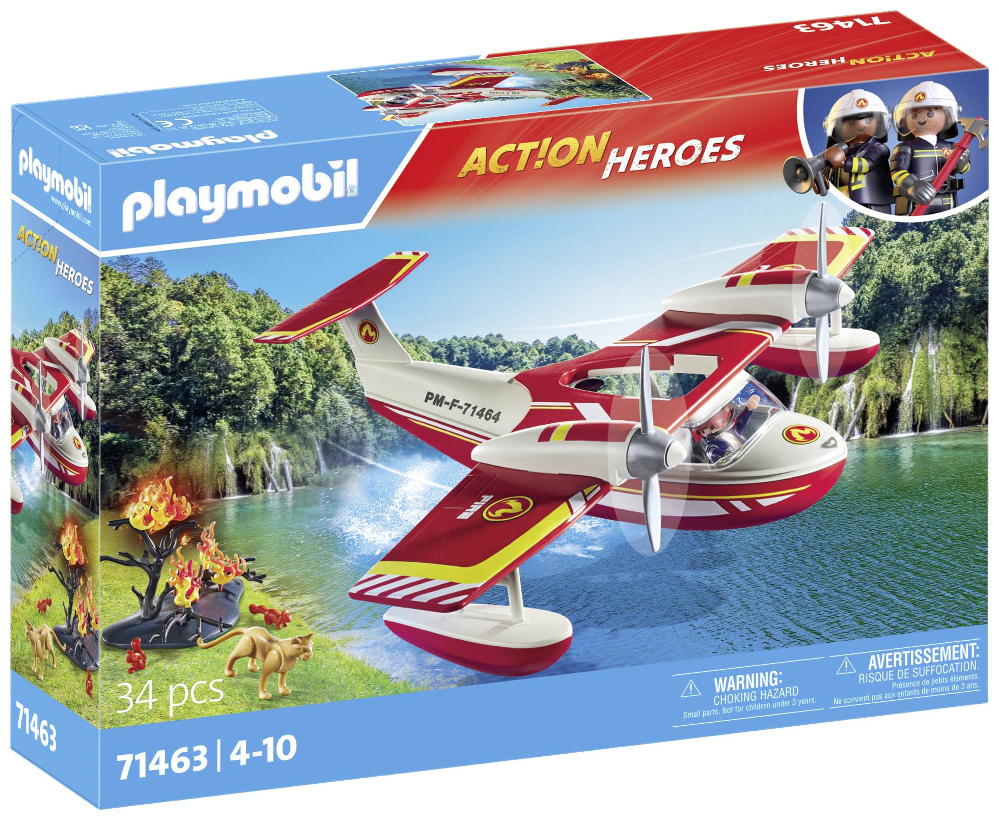 Playmobil® ACT!ON HEROES Hasičské letadlo s funkcí mazání 71463