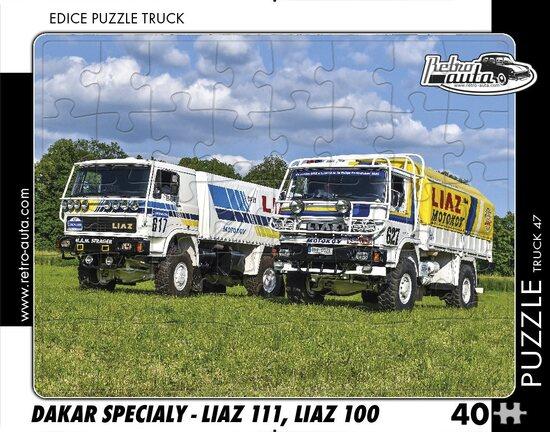 RETRO-AUTA Puzzle TRUCK č.47 Dakar speciály - LIAZ 111, LIAZ 100 - 40 dílků
