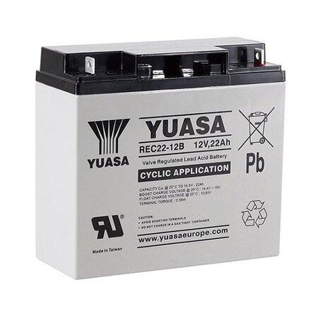 Yuasa Pb trakční záložní akumulátor AGM 12V/22Ah pro cyklické aplikace (REC22-12B), REC22-12B