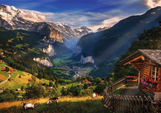 TREFL Puzzle Premium Plus Photo Odyssey: Lauterbrunnen, Švýcarsko 1000 dílků