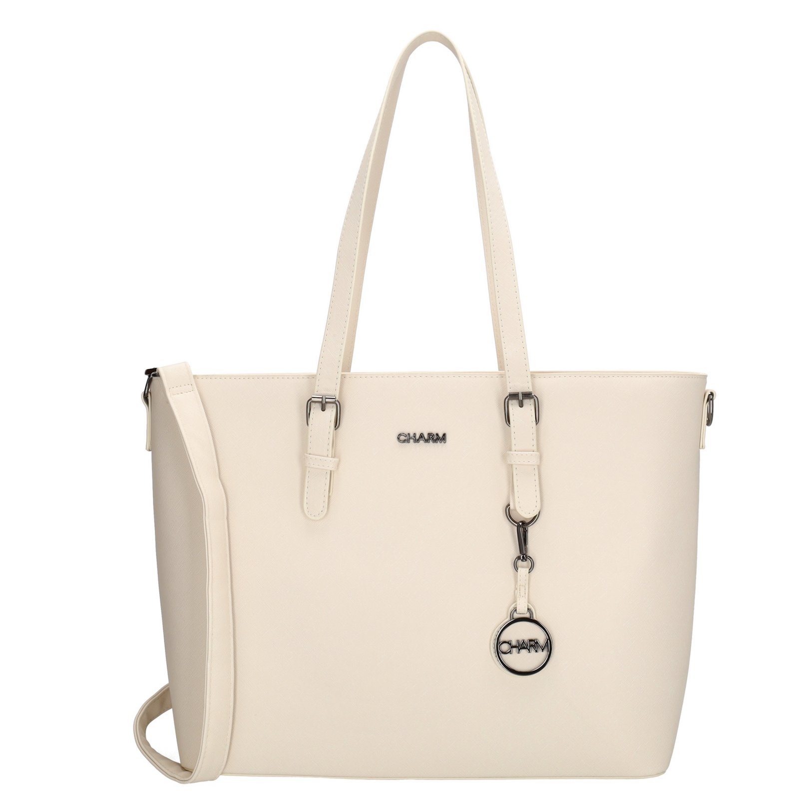 Dámská elegantní laptop taška Charm London Birmingham shopper 15,6 inch (38 cm) - krémová