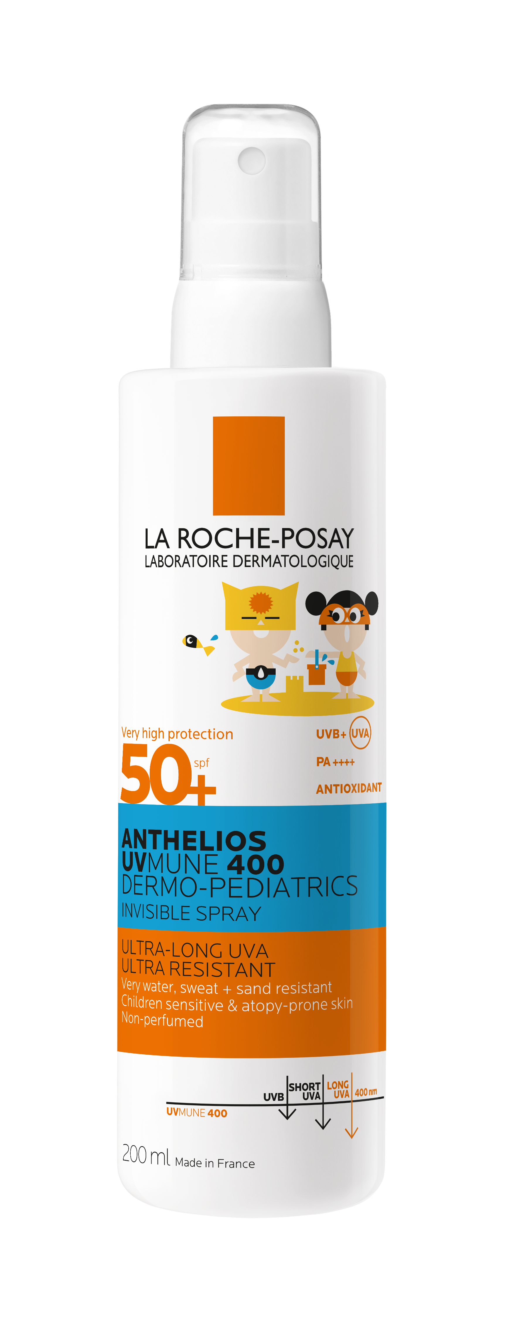 La Roche-Posay Anthelios UVMUNE 400 Dermo-Pediatrics ultralehký sprej SPF50+, 200 ml