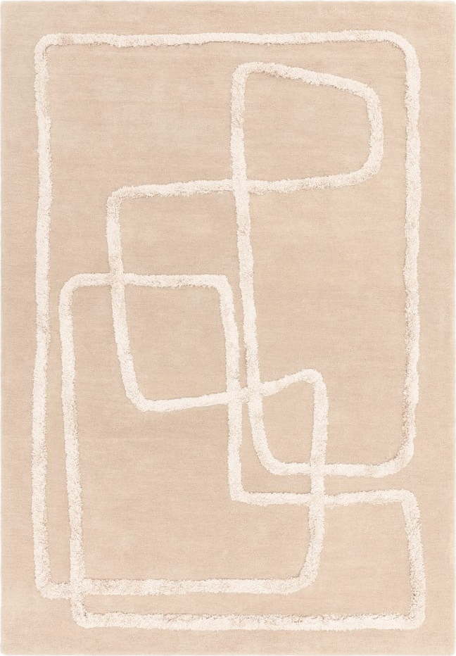 Béžový ručně tkaný vlněný koberec 120x170 cm Matrix – Asiatic Carpets
