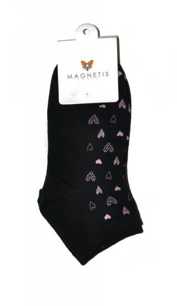 Magnetis Serca Dámské kotníkové ponožky 36-41 černá-růžová